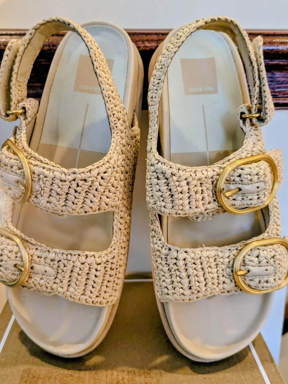 Dolce Vita NATURAL KNIT Women's Starla Crochet Sandals Size 8 - Picture 8 of 10